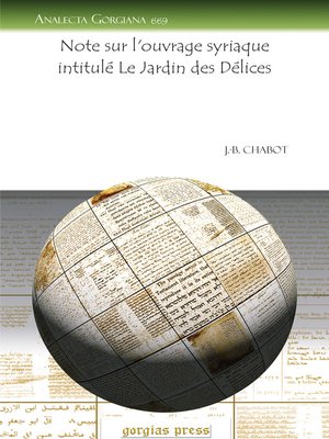 cover image of Note sur l'ouvrage syriaque intitulé Le Jardin des Délices